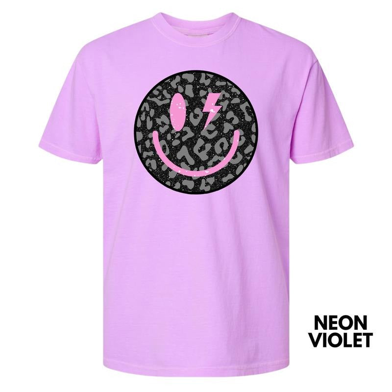 Black Leopard Happy Face Comfort Colors 'NLB' T-Shirts, Hoodie, Sweatshirt - T-Shirt, Sweatshirt, Hoodie