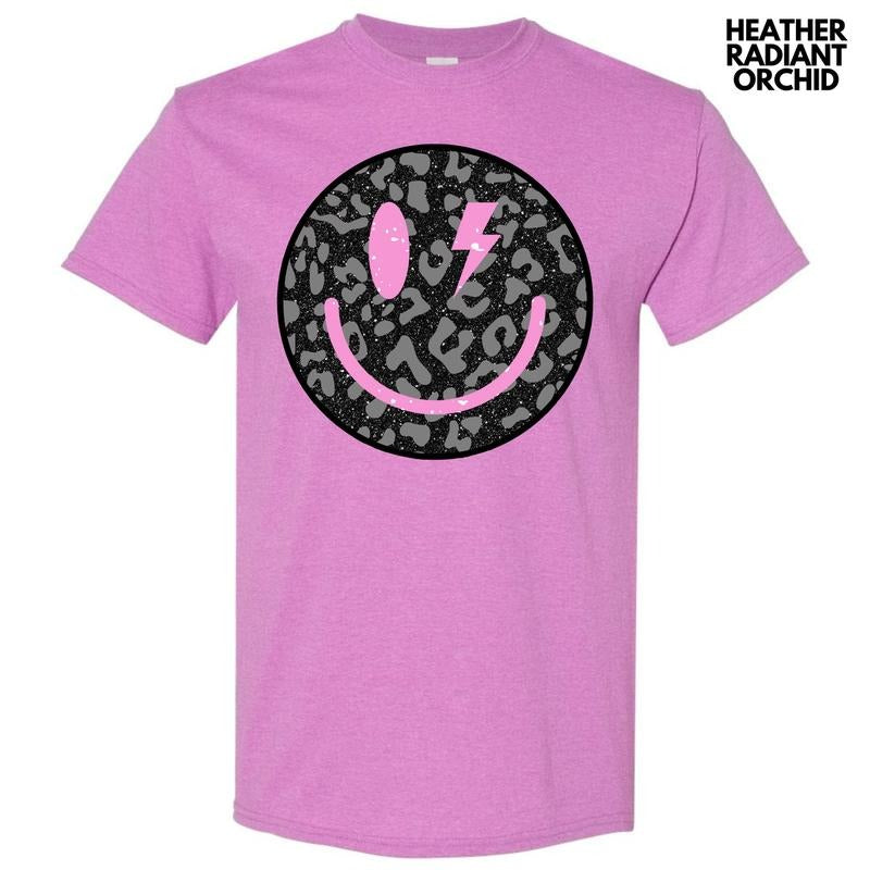 Black Leopard Happy Face Gildan Short Sleeve 'NLB' T-Shirts, Hoodie, Sweatshirt - T-Shirt, Sweatshirt, Hoodie