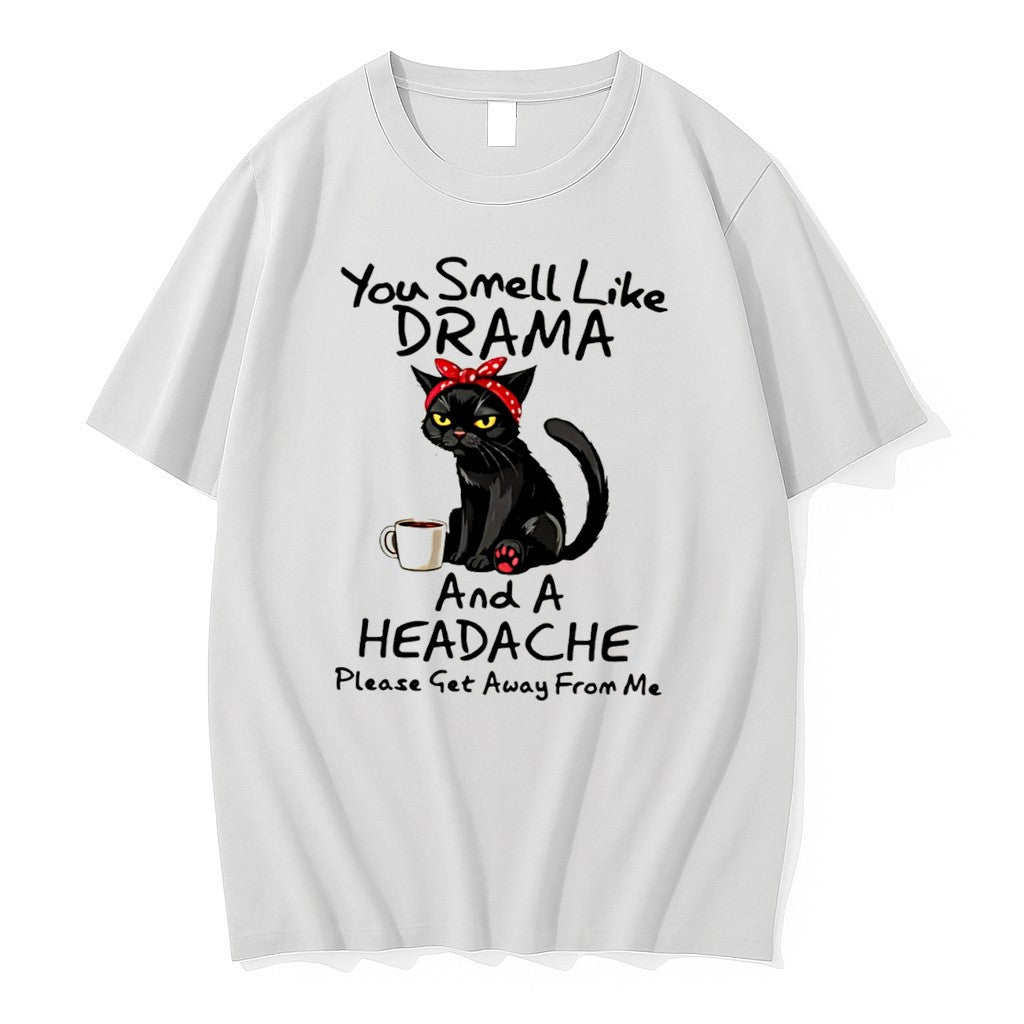 Black Cat You Smell Like Drama Sarcastic Coffee Tee Tshirts Sweater Hoodie Jpg Unisex T-shirt, Sweatshirt, Hoodie, Long Sleeve Tee - T-Shirt, Sweatshirt, Hoodie
