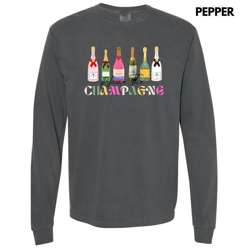 Blame Champagne Long Sleeve Comfort Colors 'NLB' T-Shirts, Hoodie, Sweatshirt - T-Shirt, Sweatshirt, Hoodie