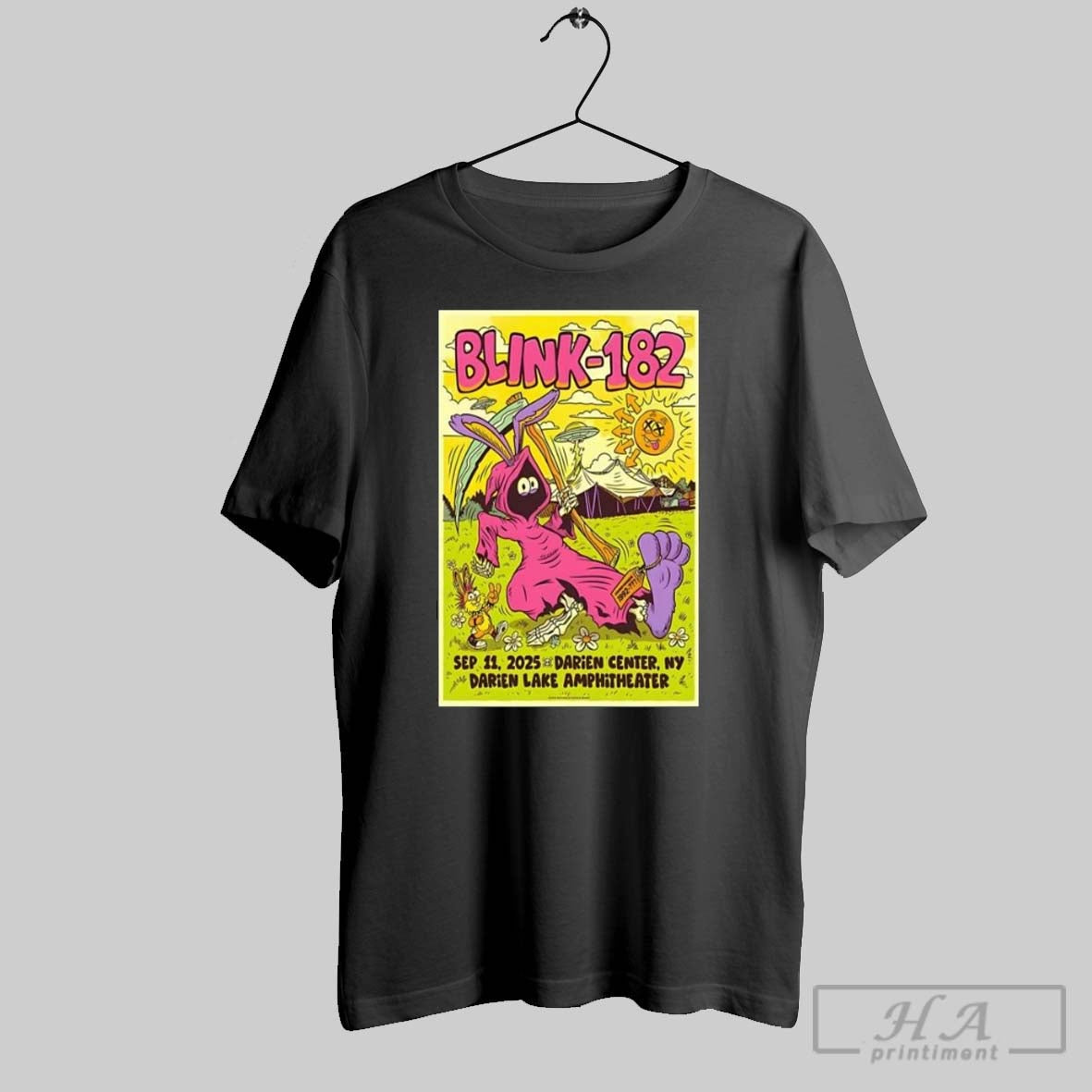 Blink 182 Sept 11 2025 Darien Center Ny Concert Poster Unisex T-shirt, Sweatshirt, Hoodie, Long Sleeve Tee - T-Shirt, Sweatshirt, Hoodie