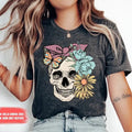 Bloom Skull Shirt Halloween Shirt Floral Skull Boho Fall Shirt Flower Skull Skeleton Skeleton Blooms T-Shirts, Hoodie, Sweatshirt - T-Shirt, Sweatshirt, Hoodie