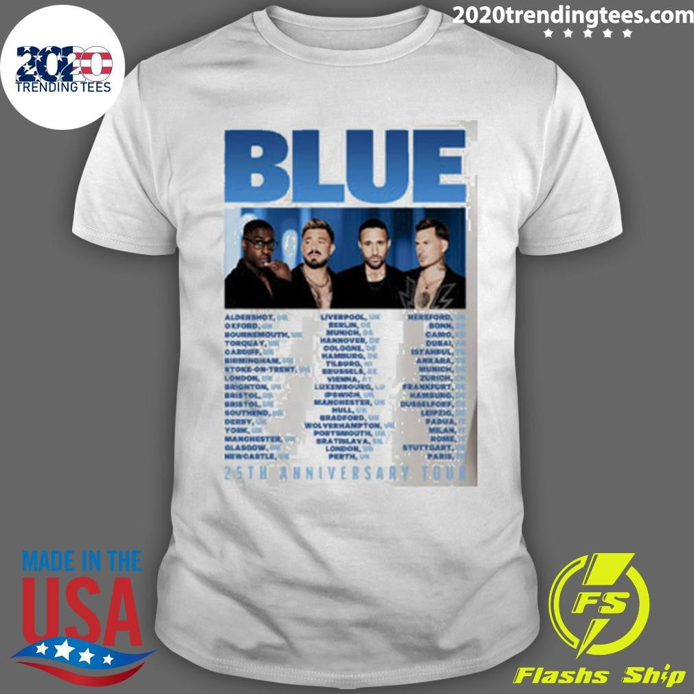 Blue 25th Anniversary Tour 2026 Shirt Unisex T-shirt, Sweatshirt, Hoodie, Long Sleeve Tee - T-Shirt, Sweatshirt, Hoodie