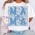 Blue Floral Chinoiserie Mama Coquette Mama Mama Varsity Mom Mama Bow T-Shirts, Hoodie, Sweatshirt - T-Shirt, Sweatshirt, Hoodie