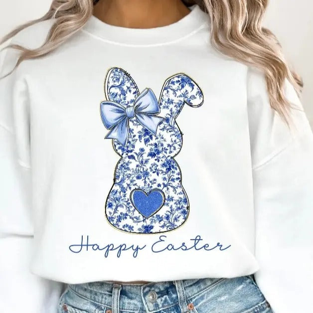 Blue Happy Easter DTF Transfers THIS IS NOT SHIRT T-Shirts, Hoodie, Sweatshirt - T-Shirt, Sweatshirt, Hoodie