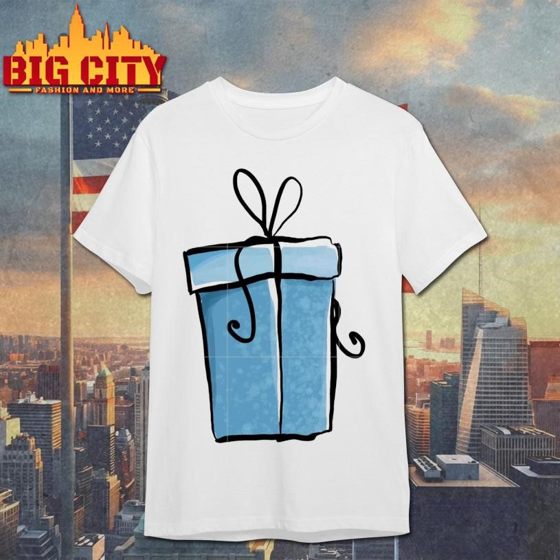 Blue christmas box design shirt Unisex T-shirt, Sweatshirt, Hoodie, Long Sleeve Tee - T-Shirt, Sweatshirt, Hoodie