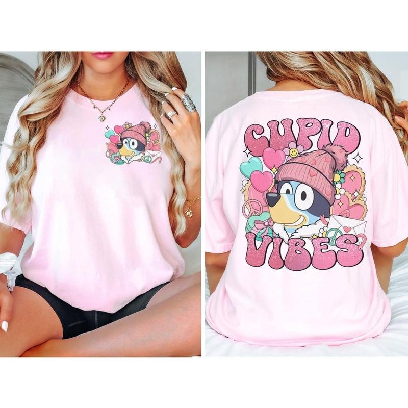 Bluey Cupid Bluey Bingo Valentine Couple Shirt Bluey Family Shirt Bluey Bingo Shirts Bluey Mum Dad Shirt Bluey T-Shirts, Hoodie, Sweatshirt - T-Shirt, Sweatshirt, Hoodie