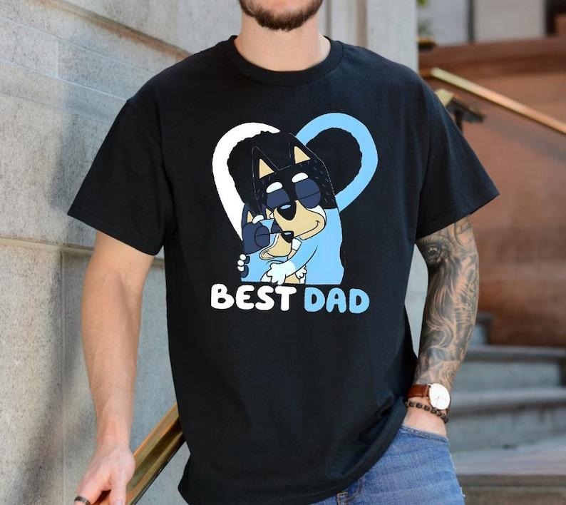 Bluey Dad Shirt Personalized Bluey Best Dad Ever Shirt Bluey Shirt Custom Bluey Dad Shirt Bluey Family Matching Shirt Boy Dad Shirt Girl Dad Shirt T-Shirts, Hoodie, Sweatshirt - T-Shirt, Sweatshirt, Hoodie