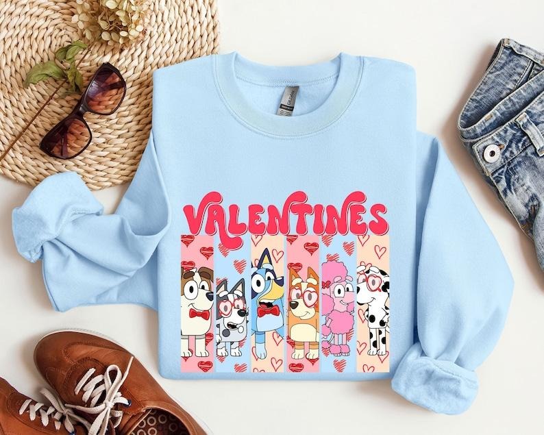 Bluey Dog Friends Bluey Happy Valentine Valentine Love T-Shirts, Hoodie, Sweatshirt - T-Shirt, Sweatshirt, Hoodie