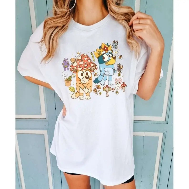 Bluey Mushroom Shirt Bluey Shirt Bluey Dad Shirt Bluey Family Shirt Bluey Bingo Shirt Bluey Friends Shirt Bluey Mom Shirt T-Shirts, Hoodie, Sweatshirt - T-Shirt, Sweatshirt, Hoodie