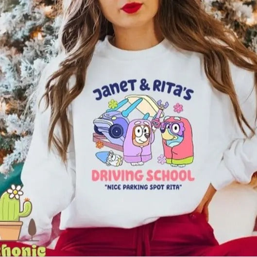 Bluey Bingo Janet Rita Driving School Nice Parking Spot Rita Bluey Bingo Grannies T-Shirts, Hoodie, Sweatshirt - T-Shirt, Sweatshirt, Hoodie