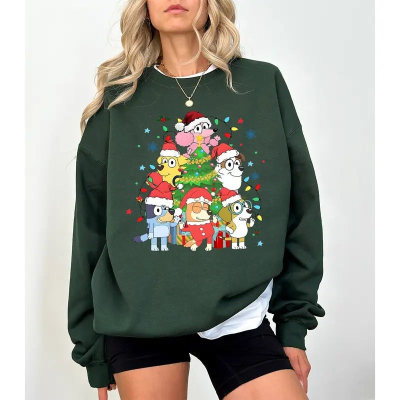 Blueys Family Blue Dog Family Xmas Cartoon Shirt Merry Family Trip T-Shirts, Hoodie, Sweatshirt - T-Shirt, Sweatshirt, Hoodie