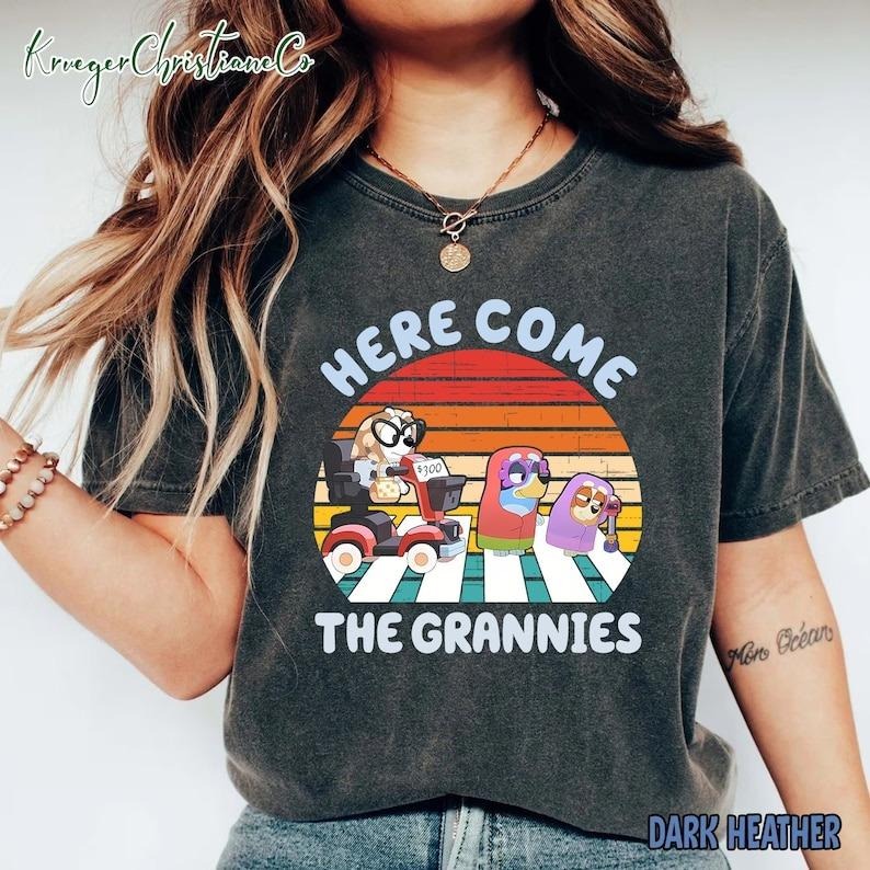 Bluye Bingo Here Come Grannies Grannies Shirt Bluye Heeler Family Shirt Family Matching Shirt Bluye T-Shirts, Hoodie, Sweatshirt - T-Shirt, Sweatshirt, Hoodie
