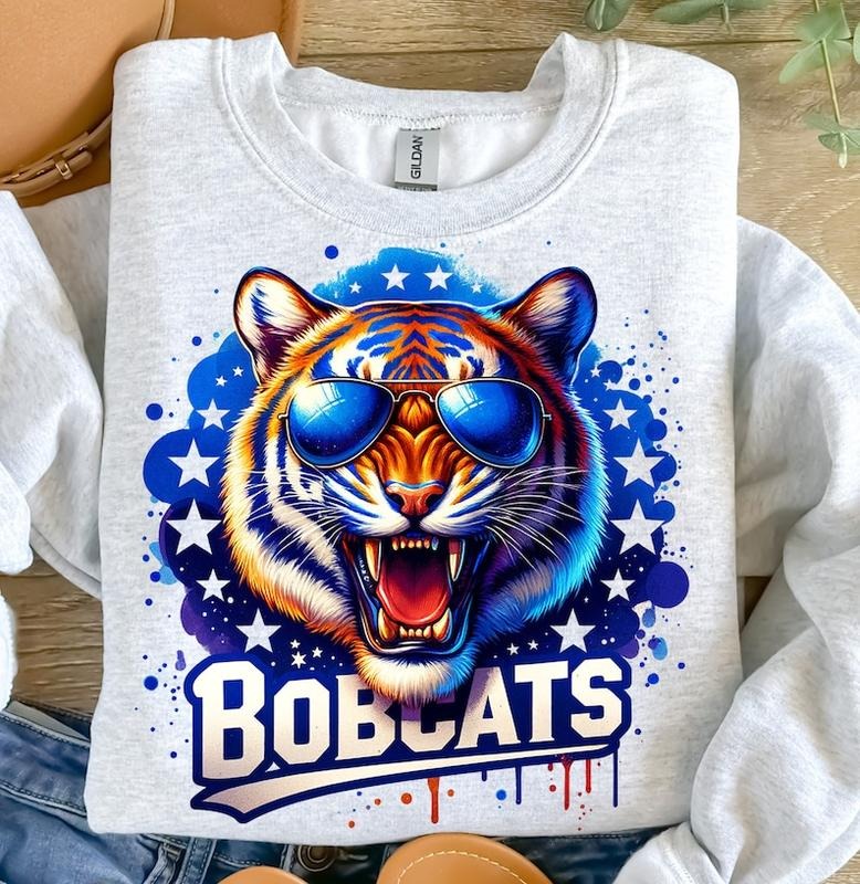 Bobcats PNG Mascot Png Royal Blue Png Football Season Png Sport Png Png Digital Menswear Top T-Shirts, Hoodie, Sweatshirt - T-Shirt, Sweatshirt, Hoodie