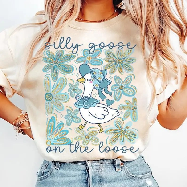 Boho Floral Goose Mama Goose Spring Floral GraphicTe Silly Goose Loose Girly T Coquette Bow Duck T Goose LoverST T-Shirts, Hoodie, Sweatshirt - T-Shirt, Sweatshirt, Hoodie