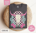 Boho Floral Skull Shirt Gildan Desert Cow Floral Western Shirts T-Shirts, Hoodie, Sweatshirt - T-Shirt, Sweatshirt, Hoodie
