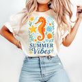 Boho Summer Seahorse Coastal Seashell Floral Watercolor Beach Coquette Pearl Bow T-Shirts, Hoodie, Sweatshirt - T-Shirt, Sweatshirt, Hoodie