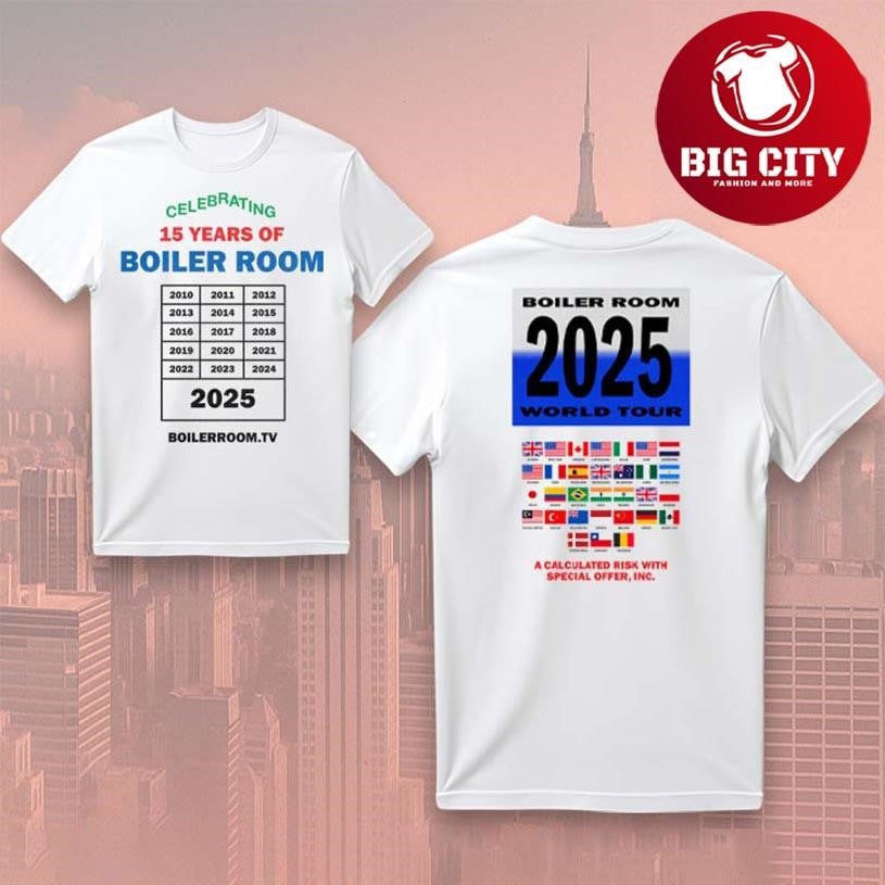 Boiler Room World Tour 2025 Event Two Sided Shirt Unisex T-shirt, Sweatshirt, Hoodie, Long Sleeve Tee - T-Shirt, Sweatshirt, Hoodie