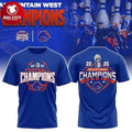 Boise State Broncos Mountain West Champions 2025 Two Sided shirt Unisex T-shirt, Sweatshirt, Hoodie, Long Sleeve Tee - T-Shirt, Sweatshirt, Hoodie