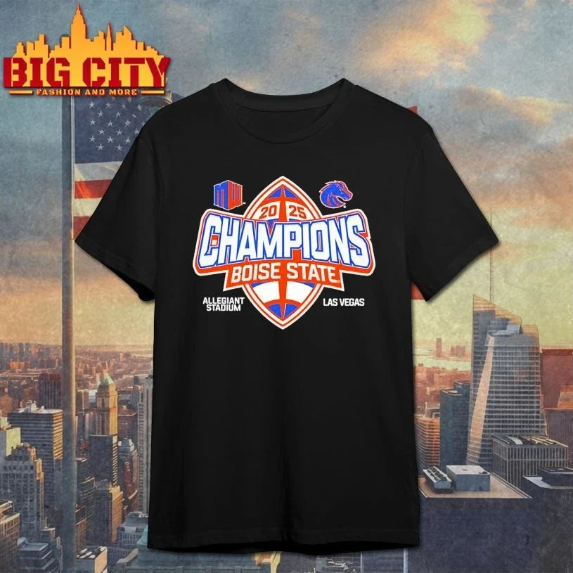 Boise State Broncos Mountain West Football Champions 2025 shirt Unisex T-shirt, Sweatshirt, Hoodie, Long Sleeve Tee - T-Shirt, Sweatshirt, Hoodie