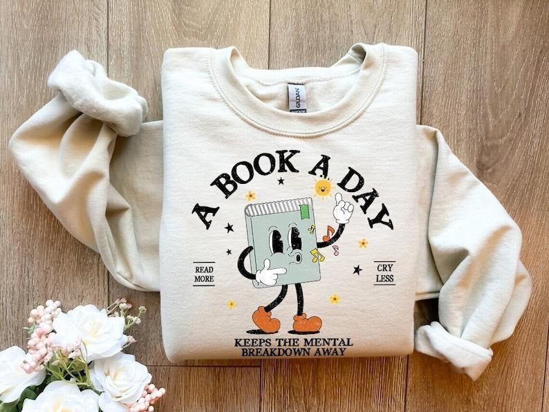 Book Book Day Keep Mental Breakdown Away Book Book Lover Reading Book ; Cotton Menswear T-Shirts, Hoodie, Sweatshirt - T-Shirt, Sweatshirt, Hoodie