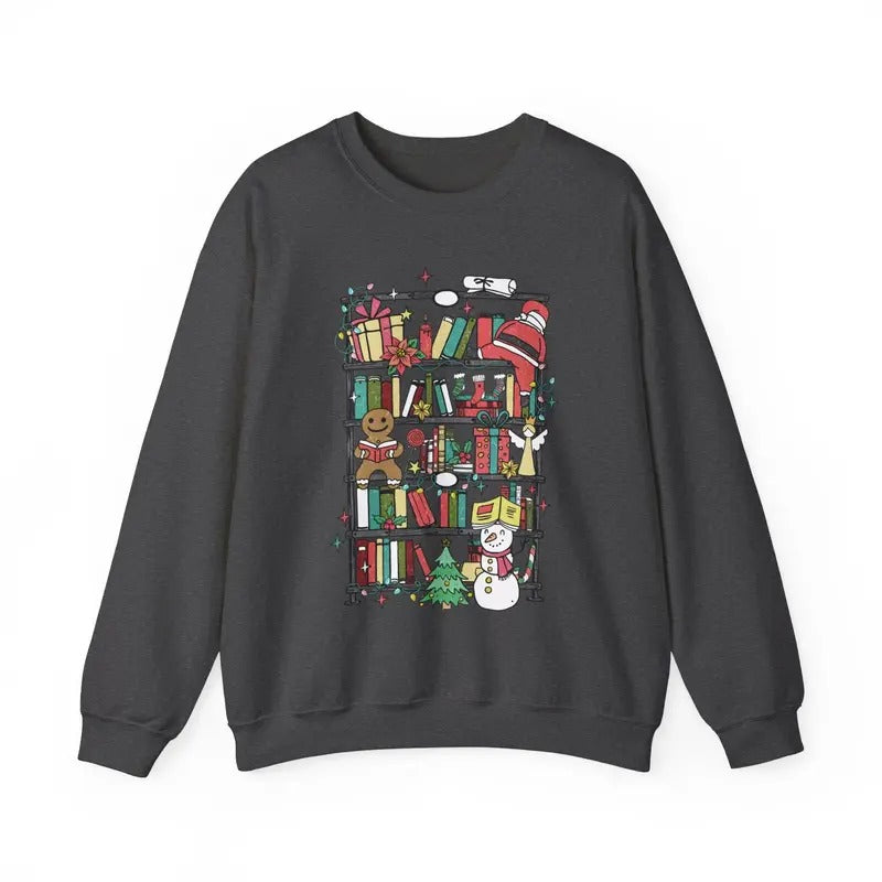 Bookish Reading Bookish Xmas Reading Lover Bookshelf Santa T-Shirts, Hoodie, Sweatshirt - T-Shirt, Sweatshirt, Hoodie