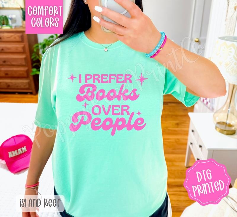 Books Over People Shirt Comfort Colors Book Lovers T-Shirts, Hoodie, Sweatshirt - T-Shirt, Sweatshirt, Hoodie