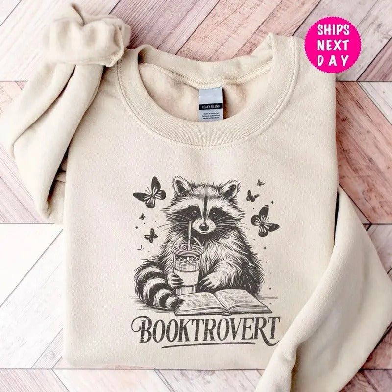 Booktrovert Book Lover Shirt Reading Reading Shirt Raccoon Funny Raccoon Bookish T-Shirts, Hoodie, Sweatshirt - T-Shirt, Sweatshirt, Hoodie