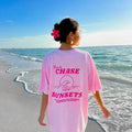 Born Chase Sunsets Shirt Summer Vacation Shirt Beachy Shirt Preppy Clothes Indie Retro Beach Shirt Casual Cotton Shirt Beach Comfort Fabric T-Shirts, Hoodie, Sweatshirt - T-Shirt, Sweatshirt, Hoodie