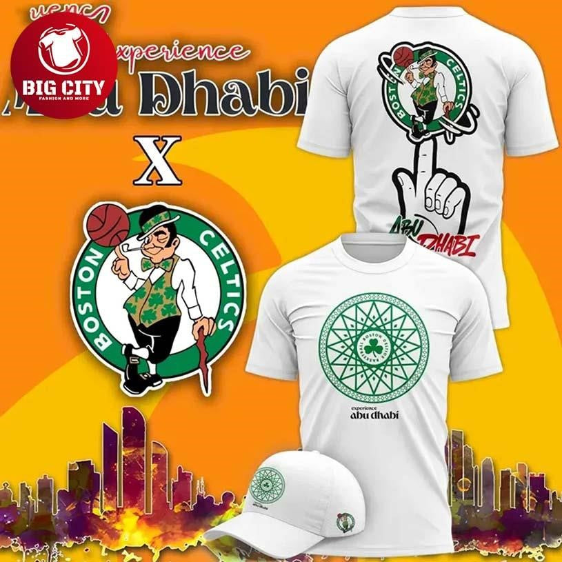 Boston Celtics x Experience Abu Dhabi 2025 Two Sided Shirt Unisex T-shirt, Sweatshirt, Hoodie, Long Sleeve Tee - T-Shirt, Sweatshirt, Hoodie