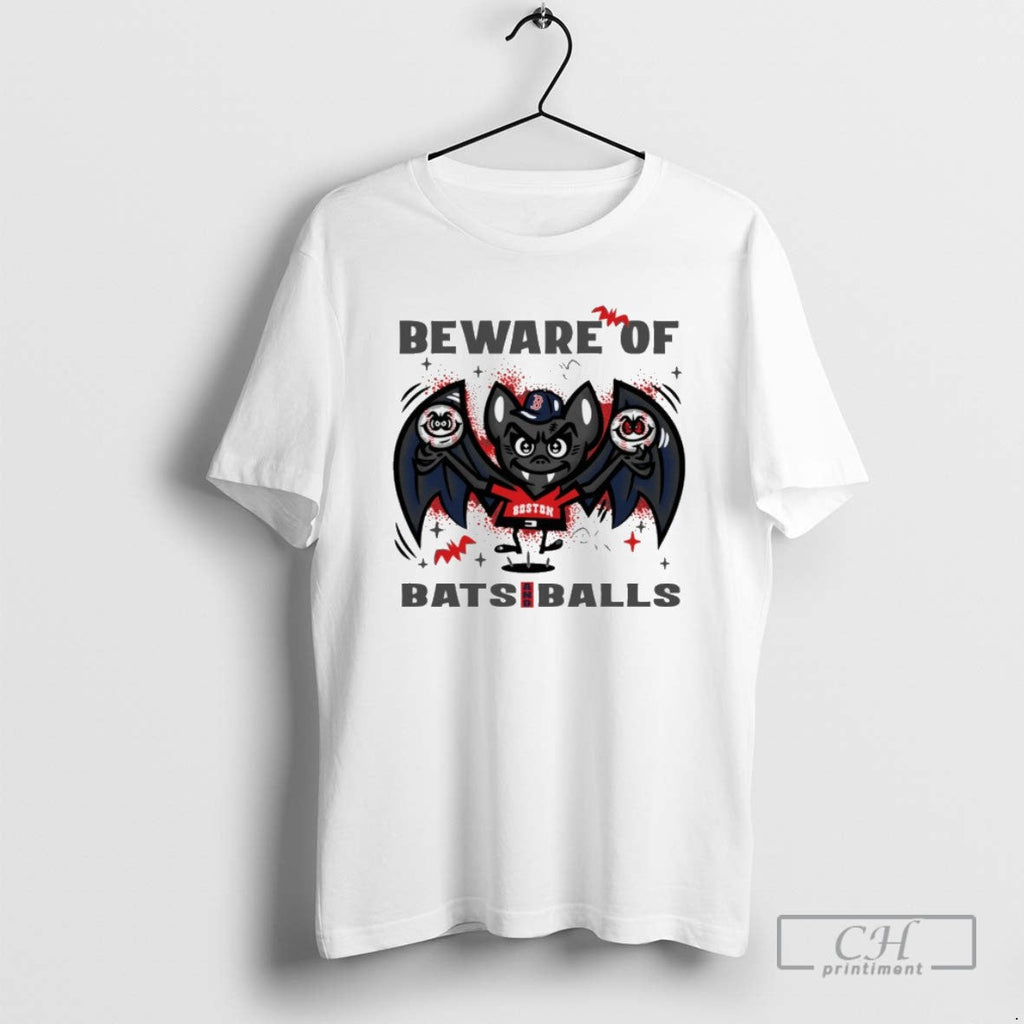Boston Red Sox Beware Of Bats And Balls October Halloween T Shirts Unisex T-shirt, Sweatshirt, Hoodie, Long Sleeve Tee - T-Shirt, Sweatshirt, Hoodie