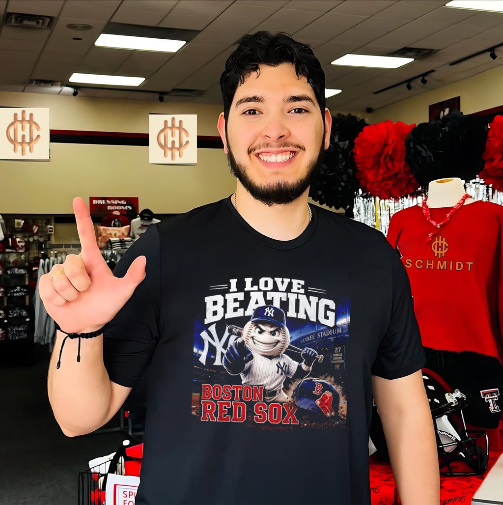 Boston Red Sox I love Beating mascot shirt Unisex T-shirt, Sweatshirt, Hoodie, Long Sleeve Tee - T-Shirt, Sweatshirt, Hoodie