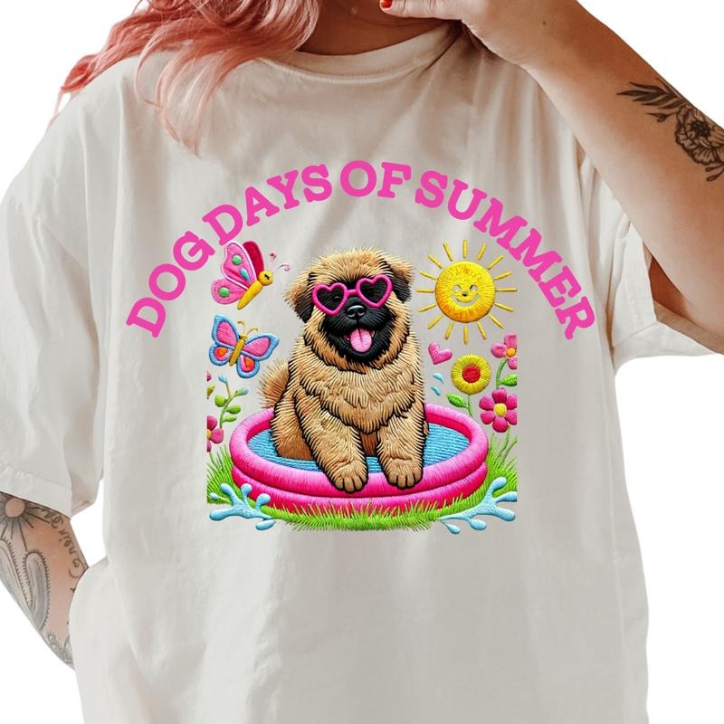 Bouvier Des Flanders Dog Days Summer Shirt ~ Relaxed Fit Printed USA Womenswear Casual Comfort Cotton Top Athletic Boho Chic T-Shirts, Hoodie, Sweatshirt - T-Shirt, Sweatshirt, Hoodie