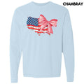 Bow USA Flag Long Sleeve Comfort Colors 'NLB' T-Shirts, Hoodie, Sweatshirt - T-Shirt, Sweatshirt, Hoodie