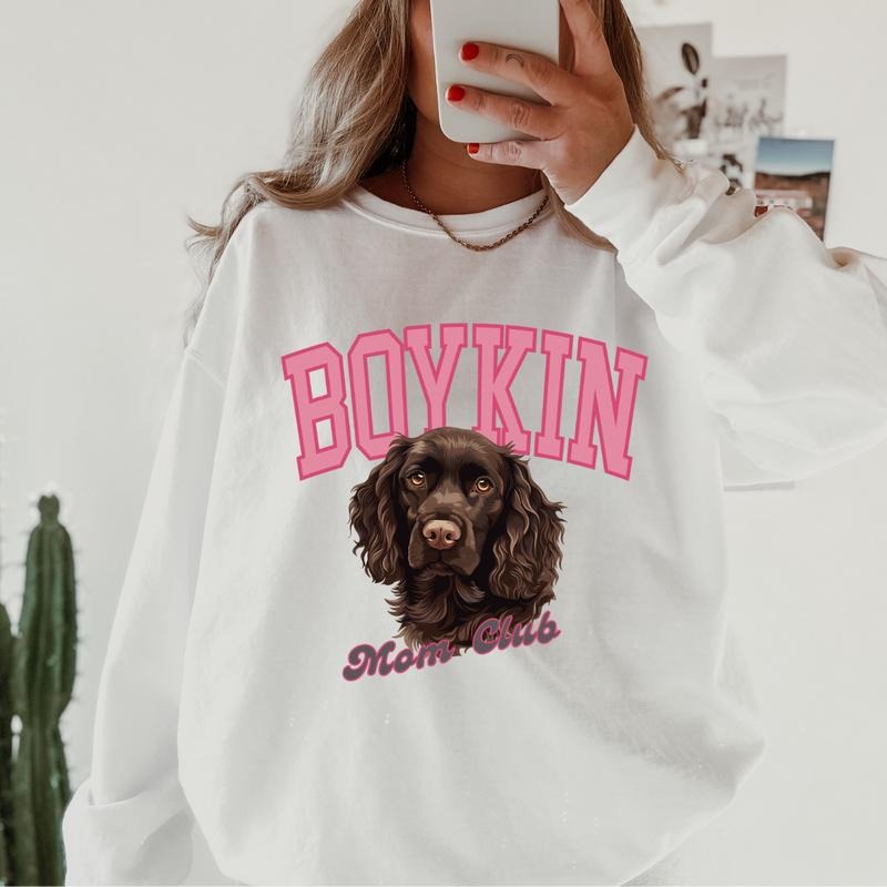 Boykin Mom Club ~ Relaxed Fit Printed USA Womenswear Casual Comfortable T-Shirts, Hoodie, Sweatshirt - T-Shirt, Sweatshirt, Hoodie