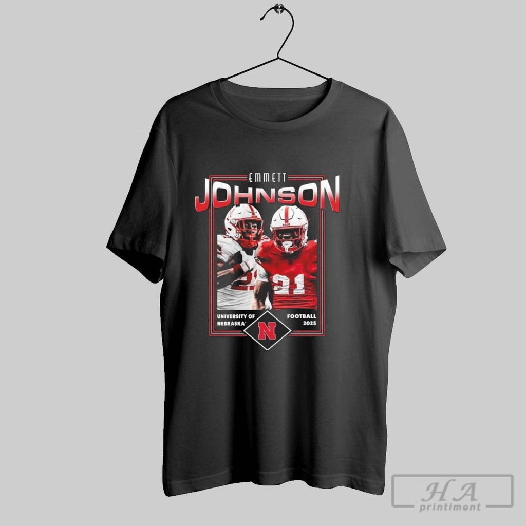 Boys Nebraska Huskers Youth Emmett Johnson Portrait Unisex T-shirt, Sweatshirt, Hoodie, Long Sleeve Tee - T-Shirt, Sweatshirt, Hoodie