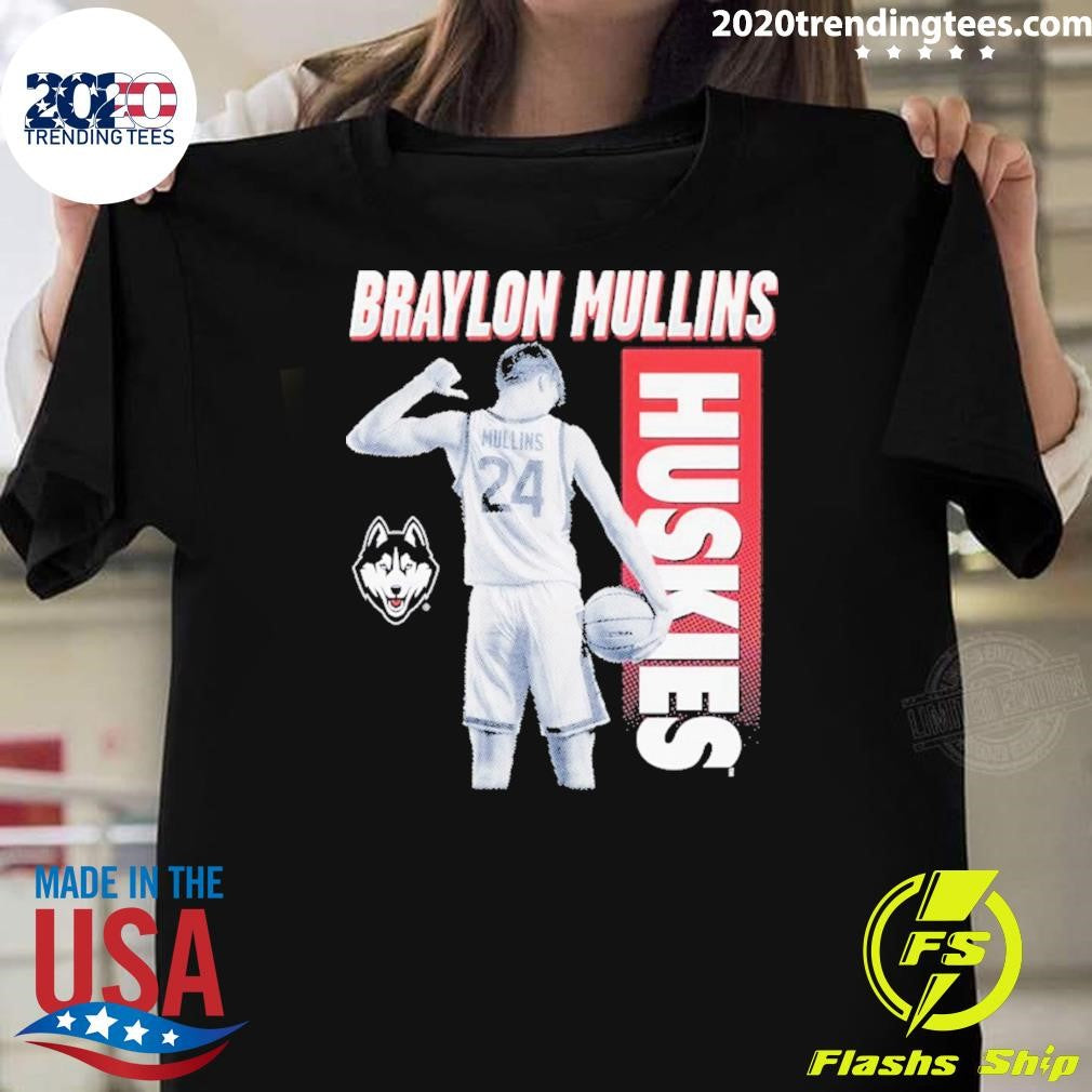 Braylon Mullins Uconn Huskies Mens Basketball Player Vintage Shirt Unisex T-shirt, Sweatshirt, Hoodie, Long Sleeve Tee - T-Shirt, Sweatshirt, Hoodie
