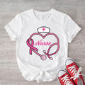 Breast Cancer Stethoscope Shirt Nurse Breast Cancer Awareness Shirt Matching Nurse Pink Ribbon Cancer Warrior T-Shirts, Hoodie, Sweatshirt - T-Shirt, Sweatshirt, Hoodie