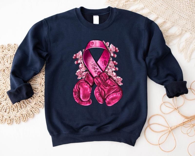 Breast Cancer Boxing Gloves Cancer Warrior Breast Cancer Survivor Matching Pink Ribbon Team T-Shirts, Hoodie, Sweatshirt - T-Shirt, Sweatshirt, Hoodie