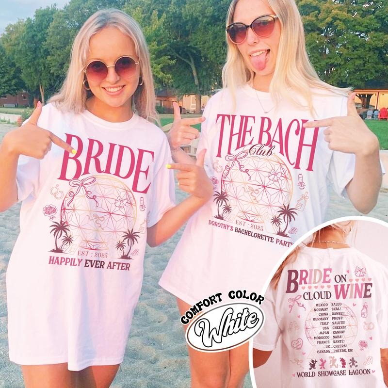 Bride Cloud Wine Bridal Party Shirts Wine Bachelorette Party Shirt Custom Bachelorette Party Epcot Drinking Around World Bachelorette T-Shirts, Hoodie, Sweatshirt - T-Shirt, Sweatshirt, Hoodie