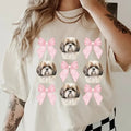 Brown White Shih Tzu Bows Shirt~ Relaxed Fit Printed USA Womenswear Casual Comfort Cotton Top Athletic Boho Chic T-Shirts, Hoodie, Sweatshirt - T-Shirt, Sweatshirt, Hoodie