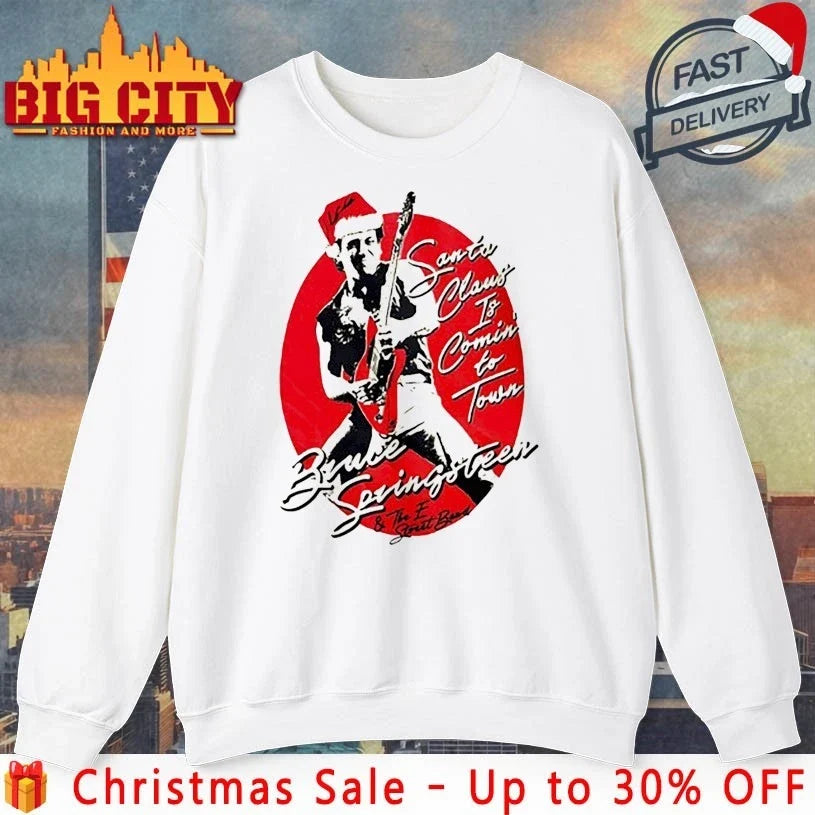 Bruce Springsteen Santa Claus is Comin to Town shirt Unisex T-shirt, Sweatshirt, Hoodie, Long Sleeve Tee - T-Shirt, Sweatshirt, Hoodie