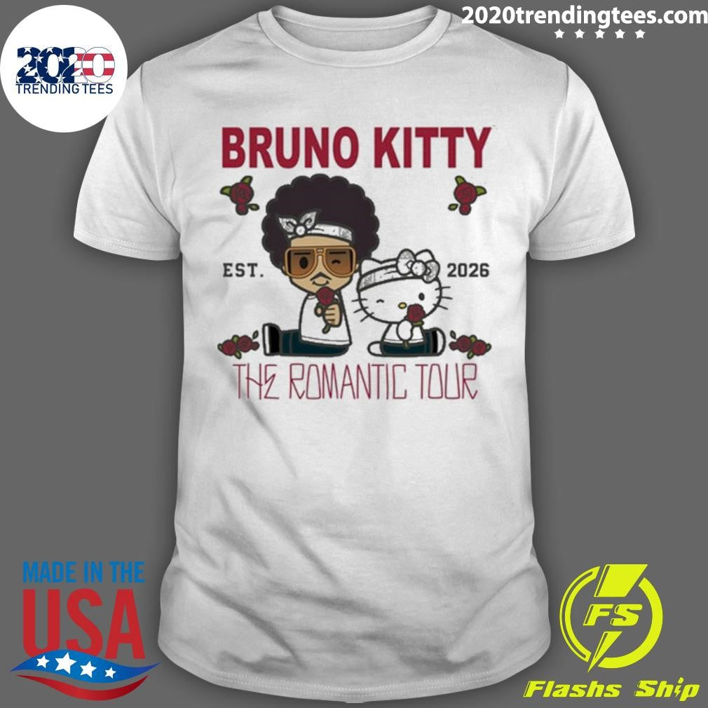 Bruno Kitty Mars The Romantic Tour EST. 2026 Shirt Unisex T-shirt, Sweatshirt, Hoodie, Long Sleeve Tee - T-Shirt, Sweatshirt, Hoodie