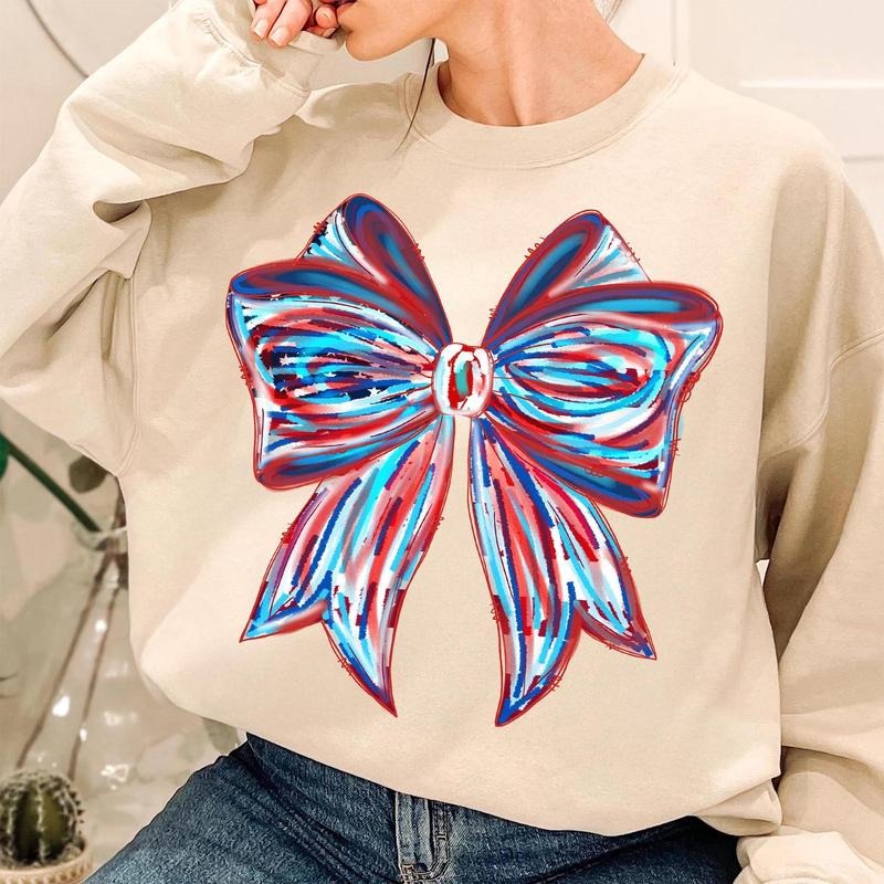 Brushstroke 4th July Coquette Shirt Memorial Day America Bow Shirt USA Independence Day Shirt 1776 Land Free T-Shirts, Hoodie, Sweatshirt - T-Shirt, Sweatshirt, Hoodie