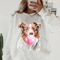 Bubblegum Red Australian Shepherd ~ Relaxed Fit Printed USA Womenswear Casual Comfortable T-Shirts, Hoodie, Sweatshirt - T-Shirt, Sweatshirt, Hoodie
