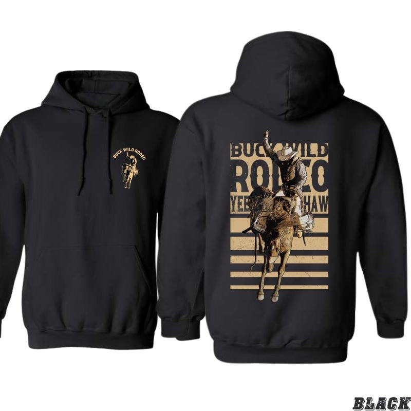 Buck Wild Rodeo Bold Rodeo Rider "Yee Haw" Spirit Western Rodeo Fans Cozy Menswear Tops T-Shirts, Hoodie, Sweatshirt - T-Shirt, Sweatshirt, Hoodie
