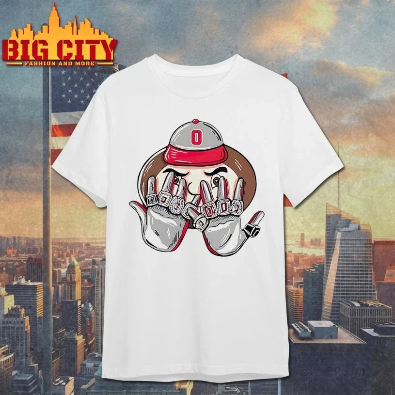 Buckeyes 9 Rings Mascot 2025 shirt Unisex T-shirt, Sweatshirt, Hoodie, Long Sleeve Tee - T-Shirt, Sweatshirt, Hoodie