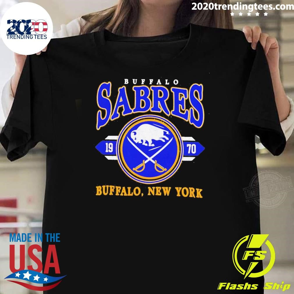 Buffalo Sabres Hockey logo Buffalo New York est 1970 shirt Unisex T-shirt, Sweatshirt, Hoodie, Long Sleeve Tee - T-Shirt, Sweatshirt, Hoodie