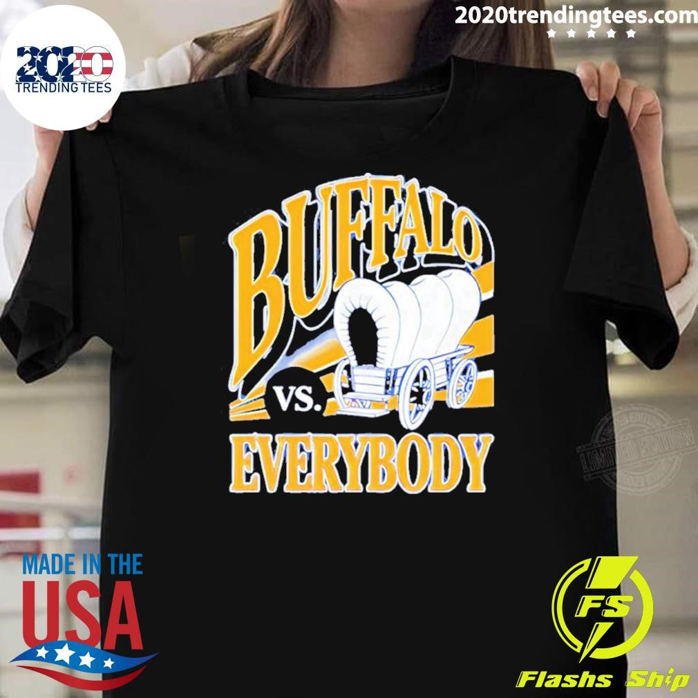 Buffalo Vs Everybody Covered Wagon Retro Shirt Unisex T-shirt, Sweatshirt, Hoodie, Long Sleeve Tee - T-Shirt, Sweatshirt, Hoodie
