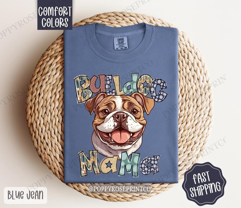 Bulldog Mama Comfort Colors Dog Mom Cute T-Shirts, Hoodie, Sweatshirt - T-Shirt, Sweatshirt, Hoodie